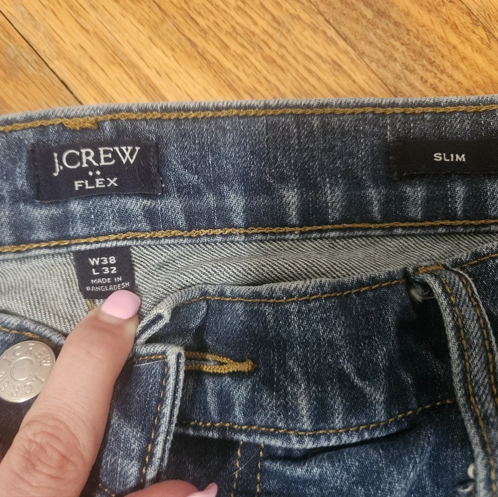 J. Crew Flex Men's Slim Blue Jeans W38 L32 Light Wash